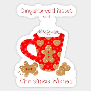 Hot Chocolate and Gingerbread Cookies on Ice Blue Sticker